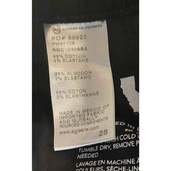 AG Adriano Goldschmied Kora Jeans Womens 28 Wide Leg HIgh Rise Black Corduroy - Picture 8 of 14